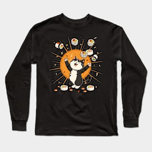 Catzilla Cat Terrorizes Long Sleeve T-Shirt